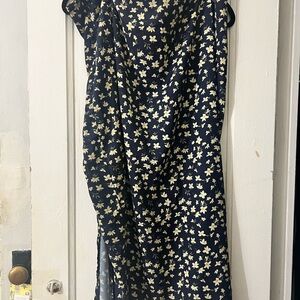 SHEIN Blue and Yellow Midi Skirt